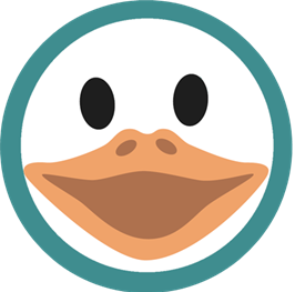 Illustrierter Gans Kopf als Ikon von Gansling Malstudio Markt Schwaben lächelnd im grünen Kreis