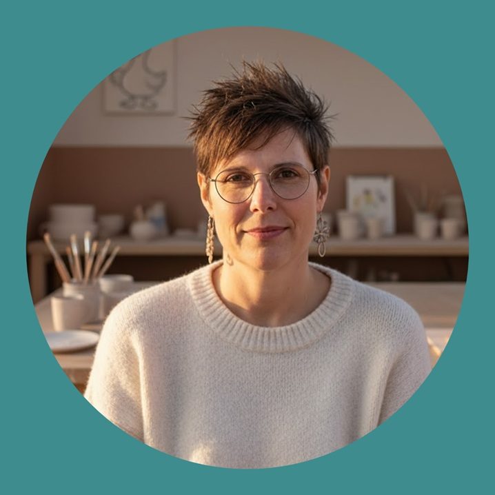 Portrait Bild von der Leiterin Gründerin von Gansling Malstudio in Markt Schwaben