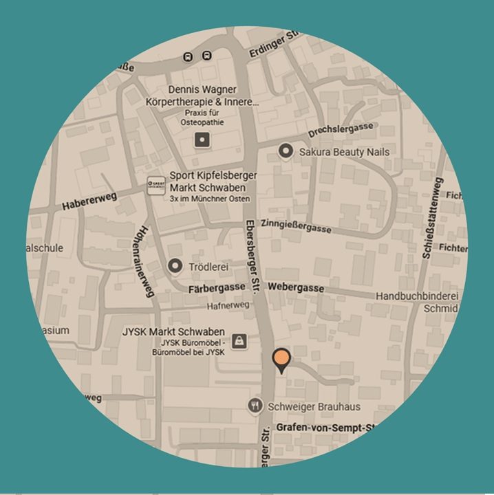 Kartenausschnitt wo sich Gansling Malstudio in Markt Schwaben befindet